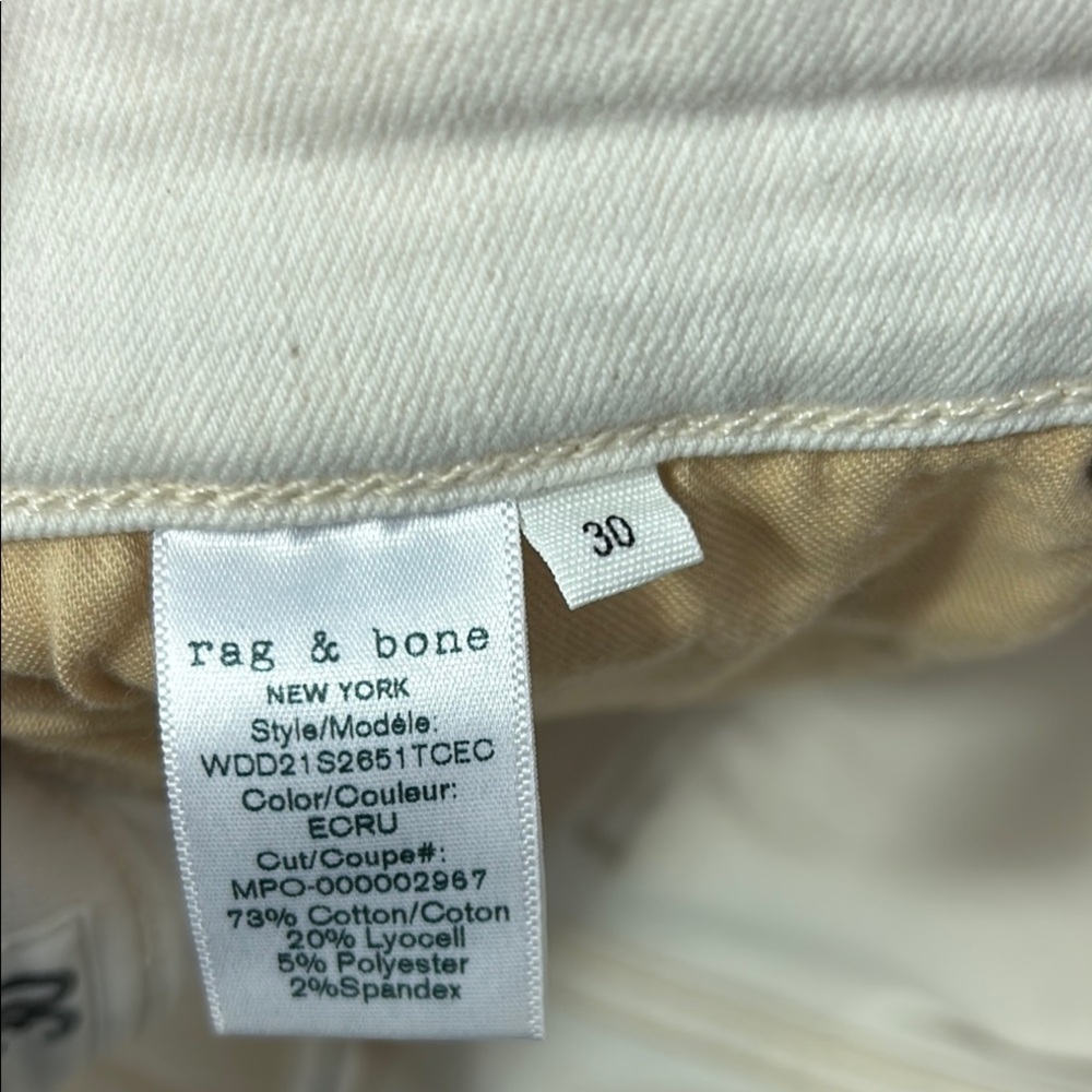 Rag and Bone Cate Off White Ankle Skinny Jeans - Picture 5 of 10